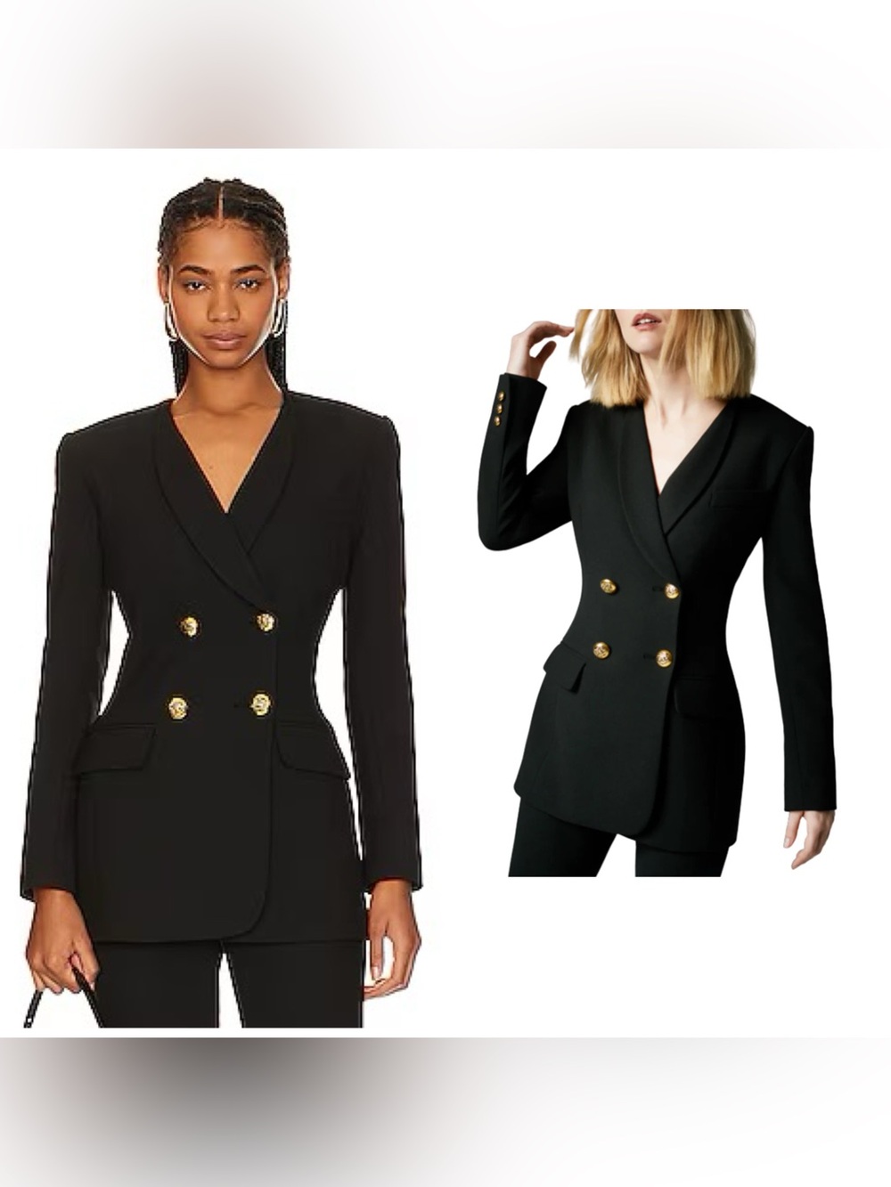 Smythe Collarless DB Blazer Black Double Breasted Size 6
